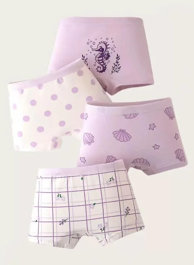 Styli Pack of 4 - Girls Printed Cotton Briefs